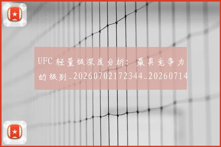 UFC 轻量级深度分析：最具竞争力的级别_20260702172344_20260714220000